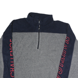 NAUTICA Mens Blue & Grey Half Zip Polyester Jacket L Sport Casual