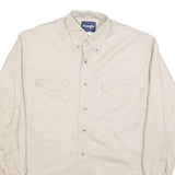 WRANGLER Mens Beige Cotton Blend Shirt M Button Down Long Sleeve Classic