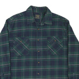JACHS Womens Green & Blue Plaid Flannel Shirt 2XL Cotton Blend Casual Long