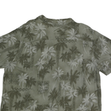 BATICK BAY Mens Green Rayon Shirt 2XL Tropical Palm Print Summer Casual