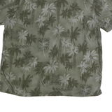 BATICK BAY Mens Green Rayon Shirt 2XL Tropical Palm Print Summer Casual