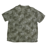 BATICK BAY Mens Green Rayon Shirt 2XL Tropical Palm Print Summer Casual
