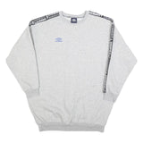 UMBRO Womens Grey & Black Logo Tape Crew Neck L Sweatshirt Cotton Blend Casual