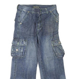 MZ-MARZO Mens Jeans Blue Regular Cargo Denim Medium W32 L28 Work Casual
