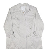 AMUN Womens Cream L Jacket Polyester Blend Plain Button Closure Long Sleeve