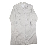 AMUN Womens Cream L Jacket Polyester Blend Plain Button Closure Long Sleeve