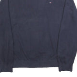 TOMMY HILFIGER Mens Navy Plain Jumper Crew Neck Basic Knit XL Cotton Blend