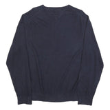 TOMMY HILFIGER Mens Navy Plain Jumper Crew Neck Basic Knit XL Cotton Blend