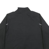 REEBOK Womens Black & White Sports Zip Up Jacket L Polyester Blend Athletic