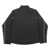REEBOK Womens Black & White Sports Zip Up Jacket L Polyester Blend Athletic