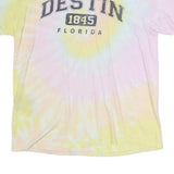GILDAN Mens Yellow & Pink Destin Florida Graphic T-Shirt L Short Sleeve Crew