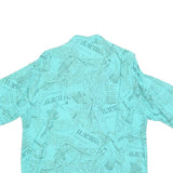 MAYON Womens Blue Printed Shirt Short Sleeve Collared L Lightweight Casual