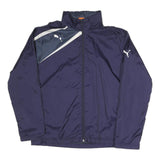 PUMA Mens Navy Blue Polyester Blend Track Jacket L Zip Sportswear Lightweight