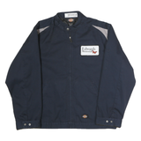 DICKIES Mens Navy Blue Workwear Zip Jacket M Cotton Blend Plain Edwards Memorial