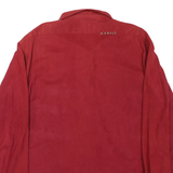 KINGSPORT Mens Red Patchwork Cotton Blend Shirt XL Casual Buttoned Shirt