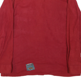 KINGSPORT Mens Red Patchwork Cotton Blend Shirt XL Casual Buttoned Shirt