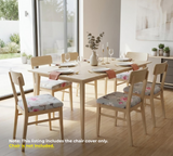 Anyseat Light Blue Pink Flower Print Chair Cover – Stretch Washable Removable Seat Cover for Dining & Kitchen