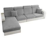 Anyseat L‑Shape Sofa Cover Dark Gray Chenille Polyester Thick Stretchable Cushion Protector for Living Room