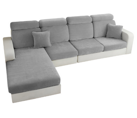 Anyseat L‑Shape Sofa Cover Dark Gray Chenille Polyester Thick Stretchable Cushion Protector for Living Room