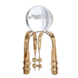ANYHOUZ Luxury Gold Metal Tabletop Decor – Crystal Ball Sculpture for Living Room, House Display & Elegant Crafts Ornaments