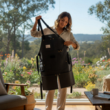 Anypron Black Canvas Gardening Apron – Waterproof, Oilproof Workwear for Gardening, BBQ & Kitchen