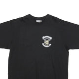 PROMO DORO Mens Black Graphic T-Shirt L Short Sleeve Crew Neck Cartoon Design