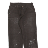 CARHARTT Womens Cotton Blend Brown Relaxed Straight Trousers W30 L30 Durable