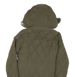 NAUTICA Womens Green Quilted Long Sleeve Zip Jacket S Polyester Blend Warm