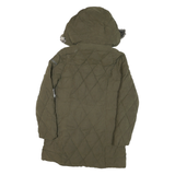 NAUTICA Womens Green Quilted Long Sleeve Zip Jacket S Polyester Blend Warm