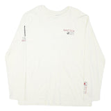 NAUTICA Mens White Long Sleeve Crew Neck Cotton Blend T-Shirt 2XL Marine Tech
