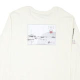 NAUTICA Mens White Long Sleeve Crew Neck Cotton Blend T-Shirt 2XL Marine Tech