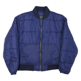 BENETTON Womens Blue Bomber Jacket L Polyester Blend Puffer Casual Wear