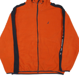 NAUTICA Mens Orange & Navy Hooded Zip Jacket XL Polyester Blend Plain Casual