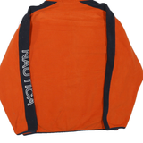 NAUTICA Mens Orange & Navy Hooded Zip Jacket XL Polyester Blend Plain Casual