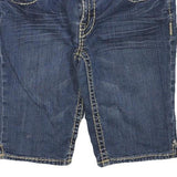 LA IDOL Womens Denim Blue Casual Slim M W32 Embellished Stitch Shorts