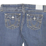 LA IDOL Womens Denim Blue Casual Slim M W32 Embellished Stitch Shorts