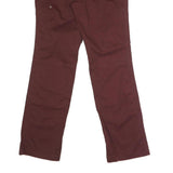 DOCKERS Womens Cotton Blend Burgundy Regular Fit Straight Trousers W31 L31