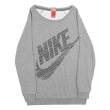 NIKE Womens Grey Crew Neck XS Cotton Blend Sweatshirt Casual Pullover