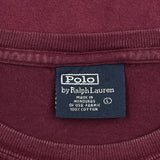 Polo By Ralph Lauren T-Shirt - Large Burgundy Cotton