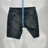 Unbranded Double Knee Denim Shorts - 38W 12L Dark Wash Denim