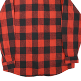 OZARK WILDERNESS Mens Red & Black Check Shirt L Button Front Casual Lumberjack