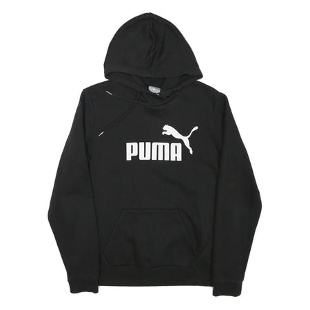 PUMA Mens Black Hoodie M Cotton Blend Pullover Hooded Sweatshirt