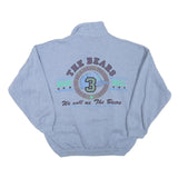 Mens Blue Cotton Blend Sweatshirt M The Bears Baseball Graphic 1/4 Zip Pullover
