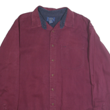 CAMBRIDGER CLASSICS Mens Maroon Casual Shirt XL Button Front Chest Pocket