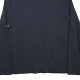 CALVIN KLEIN Mens Navy Blue Plain Cotton Blend Pullover Jumper M Half Zip