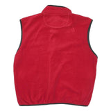 CHAMPION Mens Red Fleece Vest L Polyester Blend Zip Plain Warm Casual