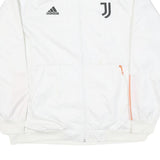 ADIDAS Mens White & Orange Juventus Football Track Jacket XL Polyester Blend Zip