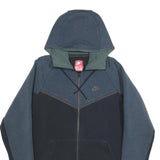 NIKE Mens Blue & Black Full Zip Hoodie S Cotton Blend Casual Sportswear
