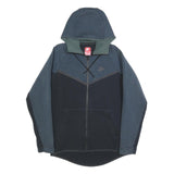 NIKE Mens Blue & Black Full Zip Hoodie S Cotton Blend Casual Sportswear