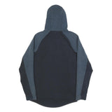 NIKE Mens Blue & Black Full Zip Hoodie S Cotton Blend Casual Sportswear